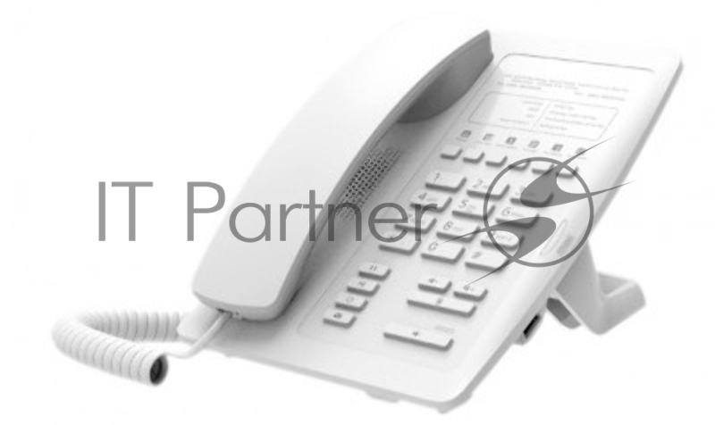 Гостиничный IP телефон Fanvil белый, 2 порта 10/100 Мбит, PoE, сменные панели логотипов, без дисплея,без б/п