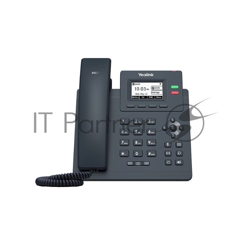 Настольный IP-телефон YEALINK SIP-T31W, 2 аккаунта, дисплей 2.3, Wi-Fi, PoE, БП шт