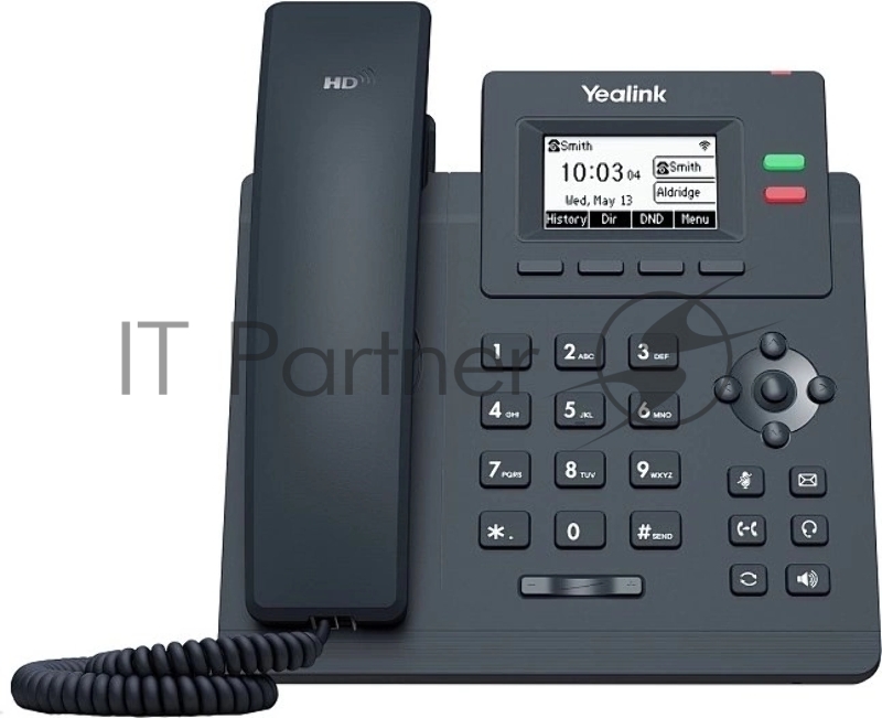 Настольный IP-телефон YEALINK SIP-T31W, 2 аккаунта, дисплей 2.3, Wi-Fi, PoE, БП шт