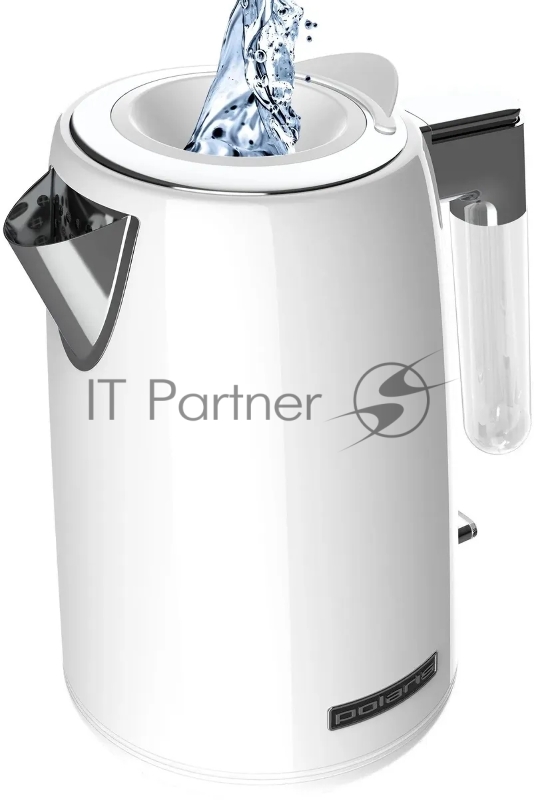 Чайник электрический Polaris PWK 1746CA Water Way Pro 1.7л. 2200Вт белый (корпус: нержавеющая сталь)