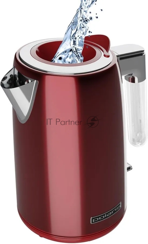 Чайник электрический Polaris PWK 1746CA Water Way Pro 1.7л. 2200Вт красный (корпус: нержавеющая сталь)