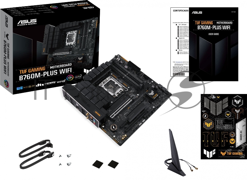 Материнская плата ASUS TUF GAMING B760M-PLUS WIFI Soc-1700 Intel B760 4xDDR5 mATX AC`97 8ch(7.1) 2.5Gg RAID+HDMI+DP