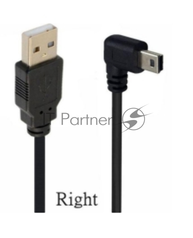 Кабель USB Type A на Mini USB угол вправо 0,25 м