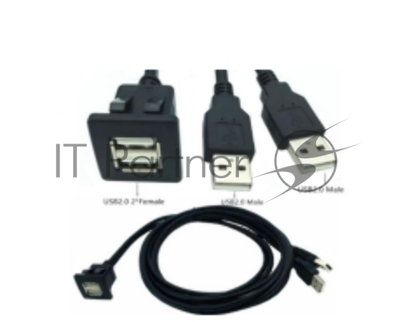 Кабель с разъемами USB 2.0 2 мама для монтажа - 2 папа 2 м