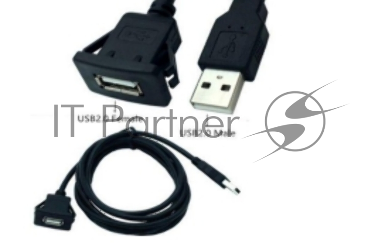 Кабель с разъемами USB 2.0 мама для монтажа - папа 2 м