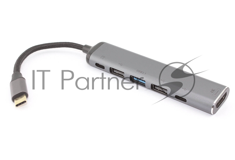 Кабель Type-C на HDMI + USB 3.1 + Type C + USB 2.0 x2 + PD