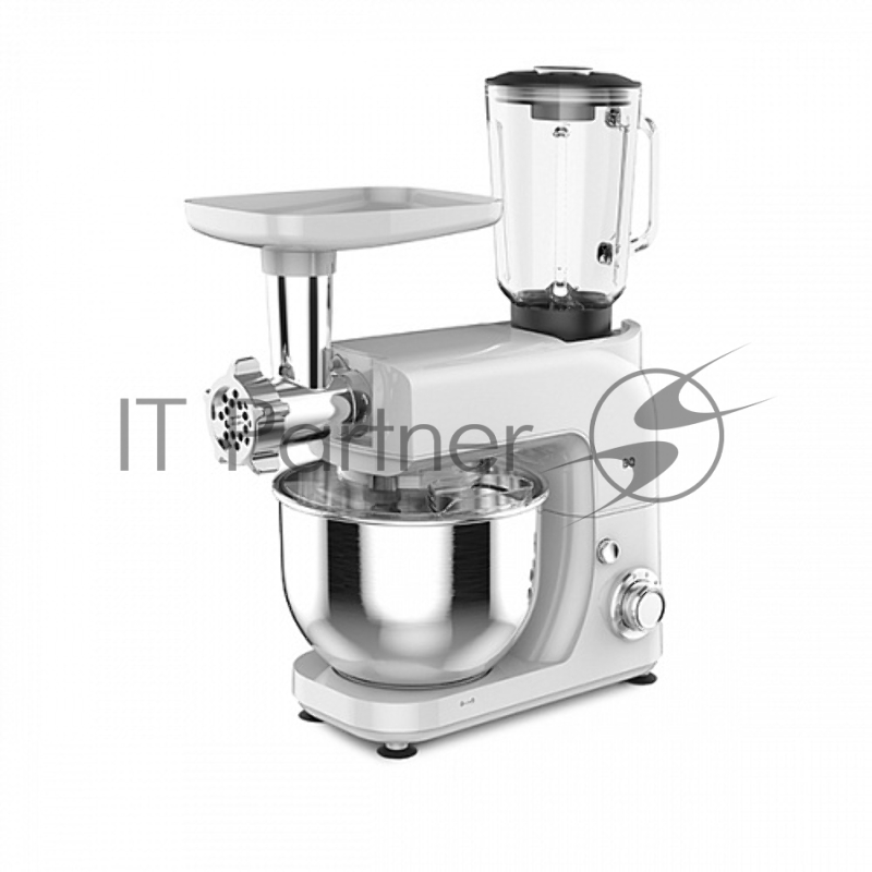 Планетарный миксер BQ MX620 White. Максимальная мощность 1600 Вт / Чаша из нержавеющей стали 5 л / 6 скоростей + импульсный режим