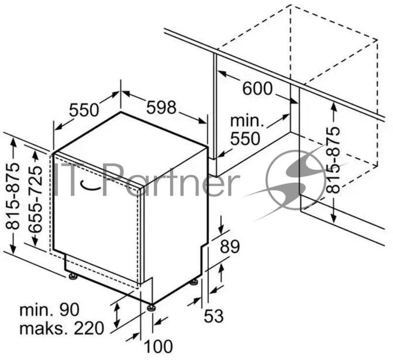 Посудомоечная машина встраив. Bosch Serie 2 SMV2ITX18E 2400Вт полноразмерная