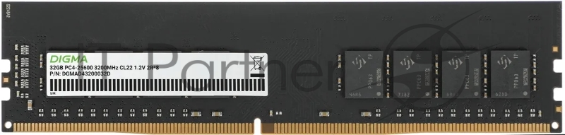 Память DDR4 32GB 3200MHz Digma DGMAD43200032D RTL PC4-25600 CL22 DIMM 288-pin 1.2В dual rank Ret