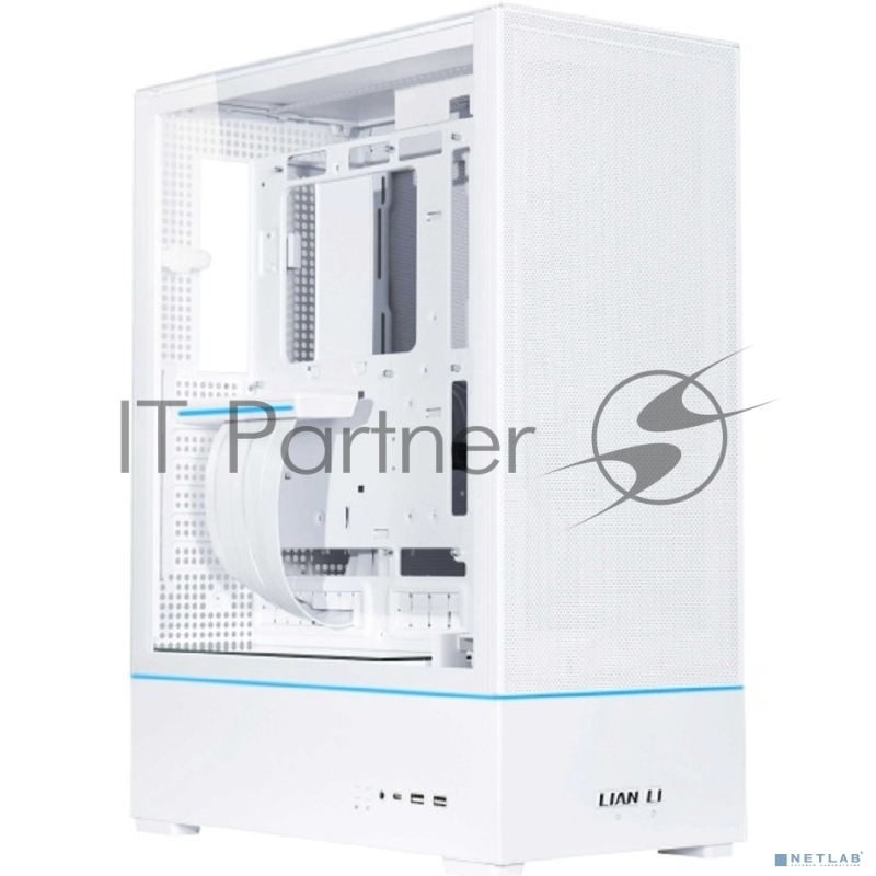 Корпус Lian Li SUP01W / White / 3 x 120mm PWM Fan / PCIe4.0 Riser Cable / Mid-Tower, TG / G99.SUP01W.R0
