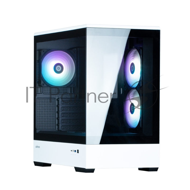 Корпус ZALMAN P30 BW, MATX, BLACK/WHITE, WINDOW, 2x3.5, 3x2.5, 1xUSB TYPE-C, 1xUSB3.0, SIDE 2x120mm ARGB, REAR 1x120mm ARGB