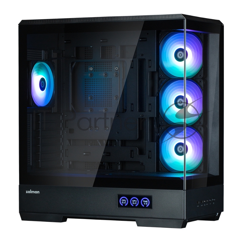 Корпус ZALMAN P50 DS, ATX, BLACK, WINDOW, 2x3.5, 3x2.5, 1xUSB TYPE-C, 2xUSB3.0, SIDE 3x120mm ARGB, REAR 1x120mm ARGB