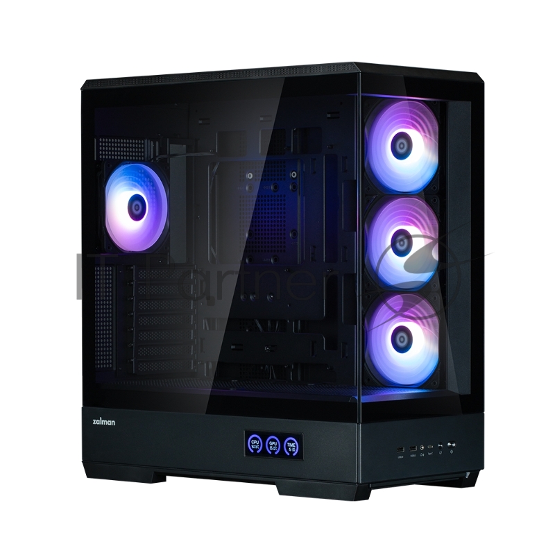 Корпус ZALMAN P50 DS, ATX, BLACK, WINDOW, 2x3.5, 3x2.5, 1xUSB TYPE-C, 2xUSB3.0, SIDE 3x120mm ARGB, REAR 1x120mm ARGB