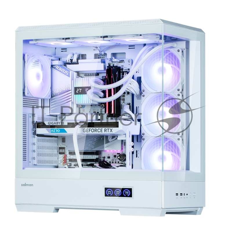 Корпус ZALMAN P50 DS, ATX, WHITE, WINDOW, 2x3.5, 3x2.5, 1xUSB TYPE-C, 2xUSB3.0, SIDE 3x120mm ARGB, REAR 1x120mm ARGB