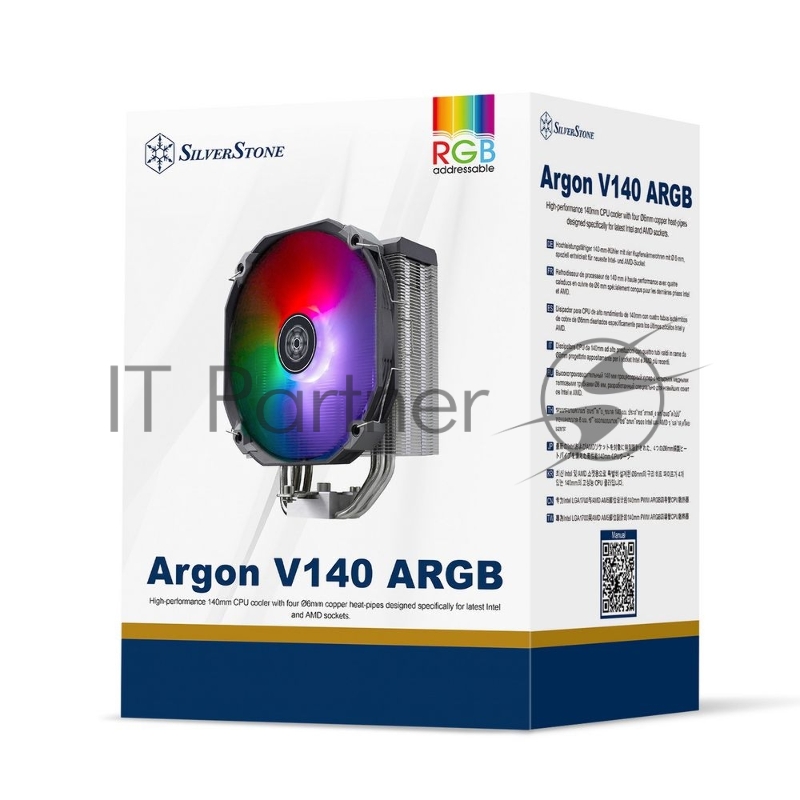 Вентилятор Silverstone G53ARV140ARGB20 High-performance 140mm CPU cooler with four Ø6mm copper heat-pipes designed specific