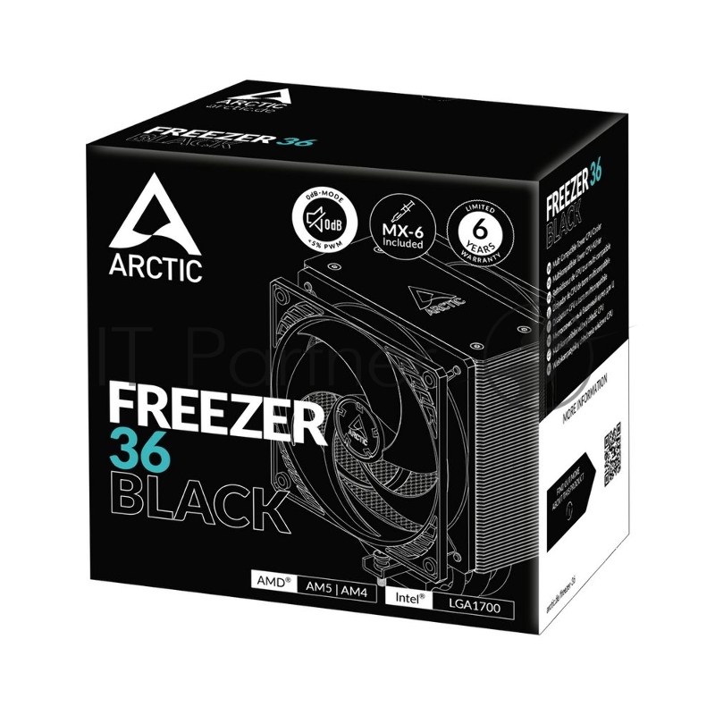 Вентилятор для процессора Arctic Cooling Freezer 36 (Black) - Retail (Intel: LGA 1851, LGA 1700 AMD: AM5, AM4) (ACFRE00123A)