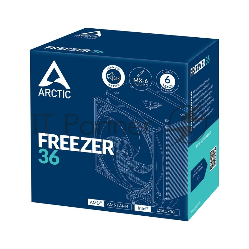 Вентилятор для процессора Arctic Cooling Arctic Freezer 36 - Retail (Intel: LGA 1851, LGA 1700 AMD: AM5, AM4) (ACFRE00121A)