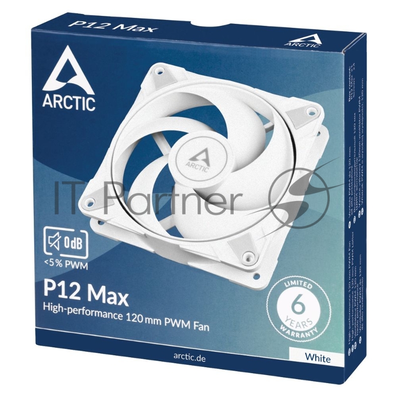 Вентилятор корпусной Arctic Cooling P12 Max (ACFAN00293A)(White) , 200 - 3300 rpm - retail