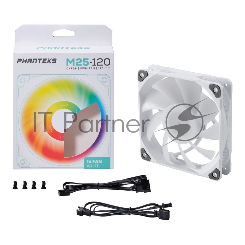 Вентилятор PHANTEKS M25 DRGB White 120x120x25мм (PWM, 20шт./кор, 500-2000 об/мин, 35.7dBa)