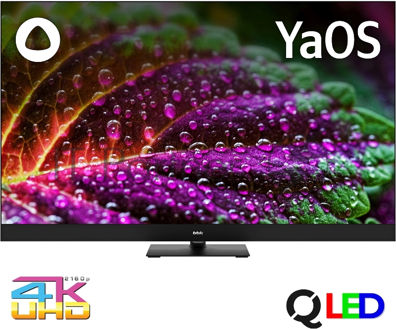 Телевизор BBK 50 50LED-8259/UTS2C черный QLED 4k UHD 60Hz ЯндексТВ