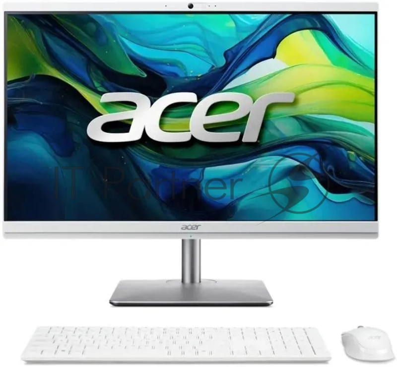Моноблок Acer Aspire C24-195ES 23.8 Full HD Core Ultra 7 155U (1.7) 16Gb SSD512Gb Graphics CR Eshell GbitEth WiFi BT 65W клавиатура мышь Cam серебристый 1920x1080