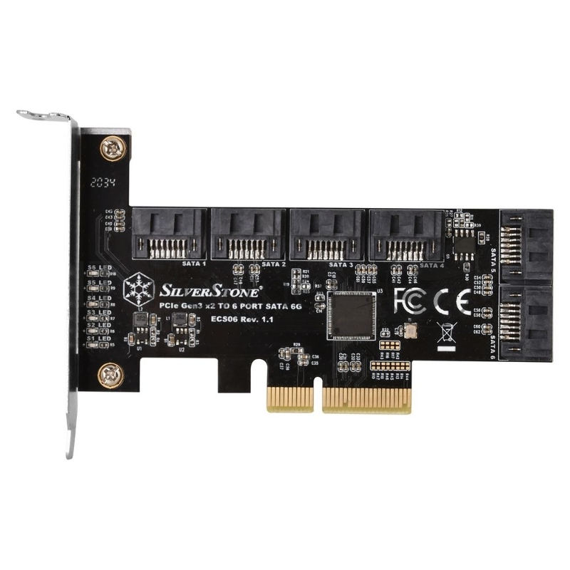 Контроллер Silverstone G46ECS060000010 6 Ports SATA Gen3 (6Gbps) Non-RAID PCI Express Gen3 x2 card