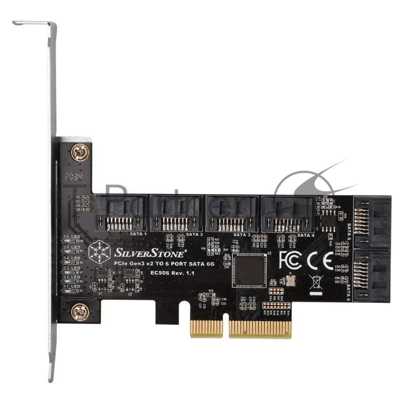 Контроллер Silverstone G46ECS060000010 6 Ports SATA Gen3 (6Gbps) Non-RAID PCI Express Gen3 x2 card
