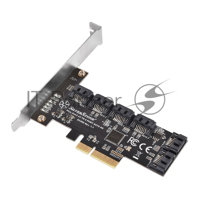 Контроллер Silverstone G46ECS060000010 6 Ports SATA Gen3 (6Gbps) Non-RAID PCI Express Gen3 x2 card