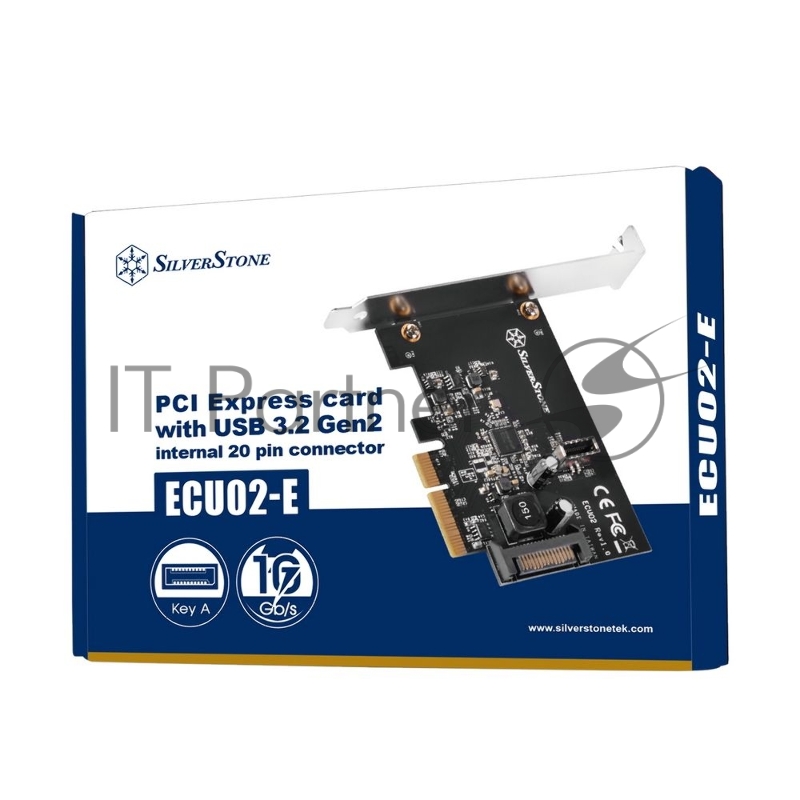 Контроллер Silverstone G56ECU02E000010 PCI Express card with USB 3.2 Gen 2 internal 20 pin Key-A connector
