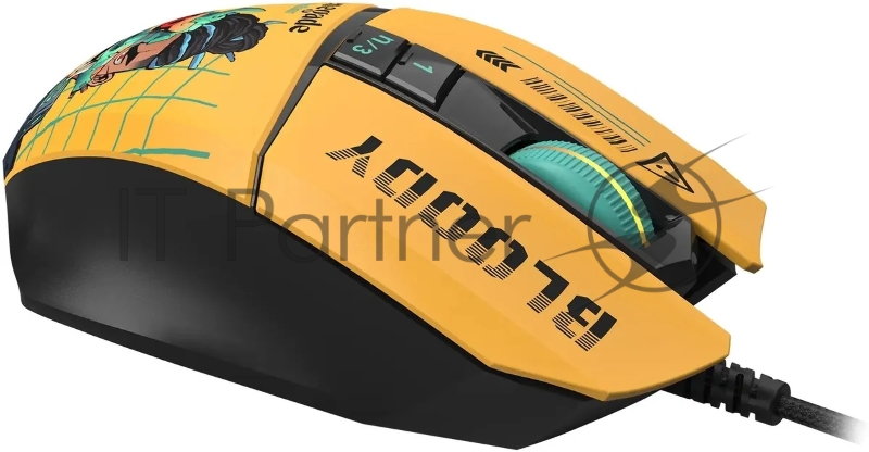Мышь A4Tech Bloody W63 Max Renegade желтый/рисунок оптическая (120000dpi) USB