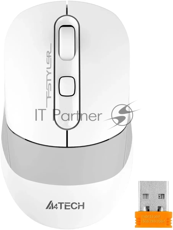 Мышь A4Tech Fstyler FB10CS белый/серый оптическая (2000dpi) silent беспроводная BT/Radio USB (4but)