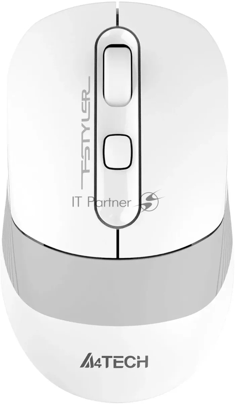 Мышь A4Tech Fstyler FB10CS белый/серый оптическая (2000dpi) silent беспроводная BT/Radio USB (4but)