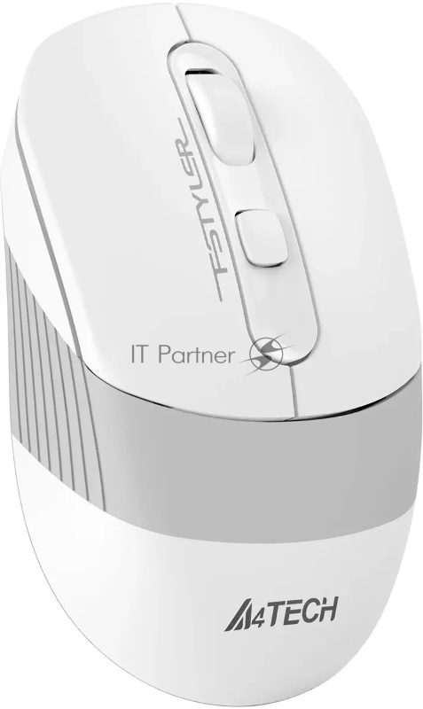 Мышь A4Tech Fstyler FB10CS белый/серый оптическая (2000dpi) silent беспроводная BT/Radio USB (4but)