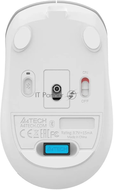 Мышь A4Tech Fstyler FB26CS Air2 серебристый/белый оптическая (2000dpi) silent беспроводная BT/Radio USB для ноутбука (4but)