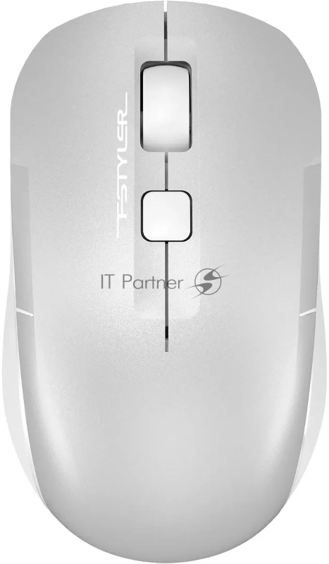 Мышь A4Tech Fstyler FB26CS Air2 серебристый/белый оптическая (2000dpi) silent беспроводная BT/Radio USB для ноутбука (4but)