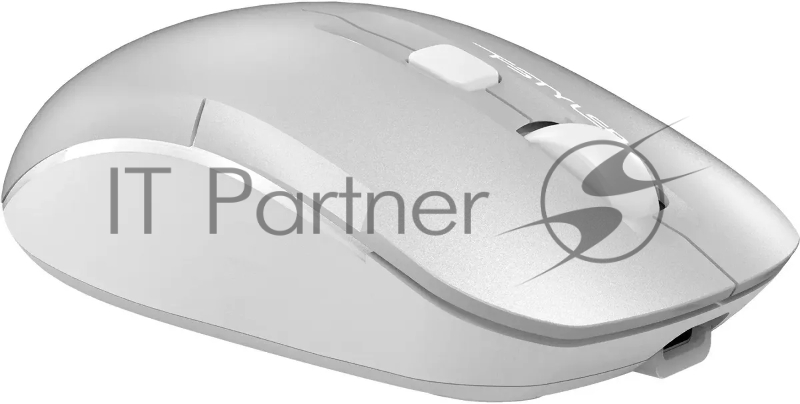 Мышь A4Tech Fstyler FB26CS Air2 серебристый/белый оптическая (2000dpi) silent беспроводная BT/Radio USB для ноутбука (4but)