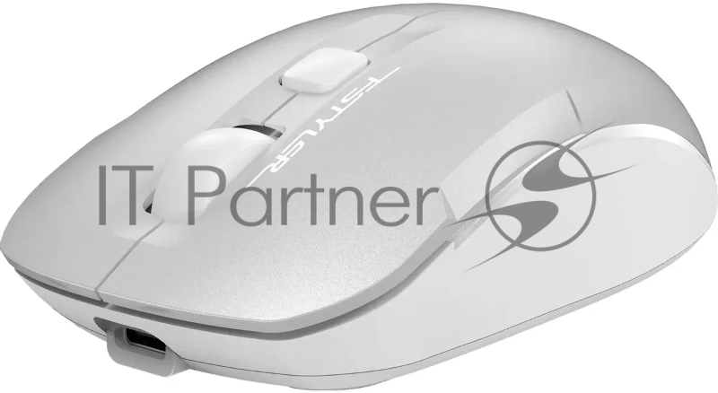Мышь A4Tech Fstyler FB26CS Air2 серебристый/белый оптическая (2000dpi) silent беспроводная BT/Radio USB для ноутбука (4but)