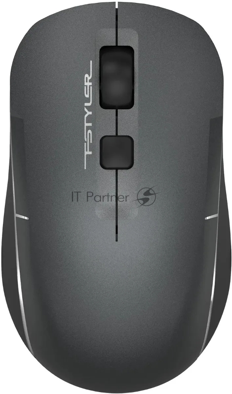 Мышь A4Tech Fstyler FB26CS Air2 серый/черный оптическая (2000dpi) silent беспроводная BT/Radio USB для ноутбука (4but)