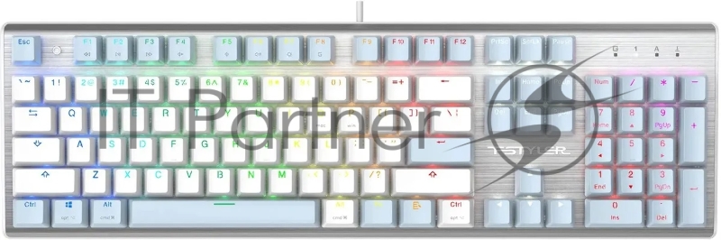 Клавиатура A4Tech Fstyler FS100 Neon механическая синий/белый USB for gamer LED (FS100)