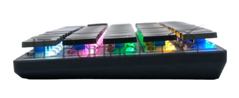 Беспроводная механическая клавиатура Gembird KBW-7, 68кл, Rainbow, синие свитчи, BT 5.0/радио/USB, серая