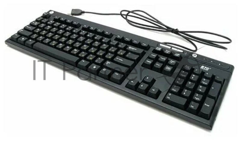 Клавиатура BTC 5109U-BL, USB, чёрная, 4 доп.клавиши