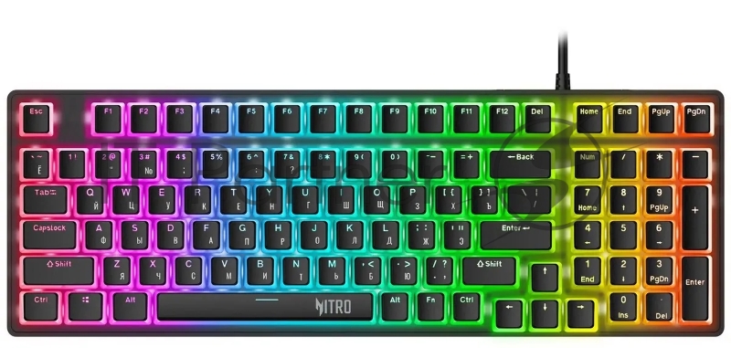 Клавиатура Acer Nitro OKW303 механическая черный USB for gamer LED (ZL.KBDCC.01D)