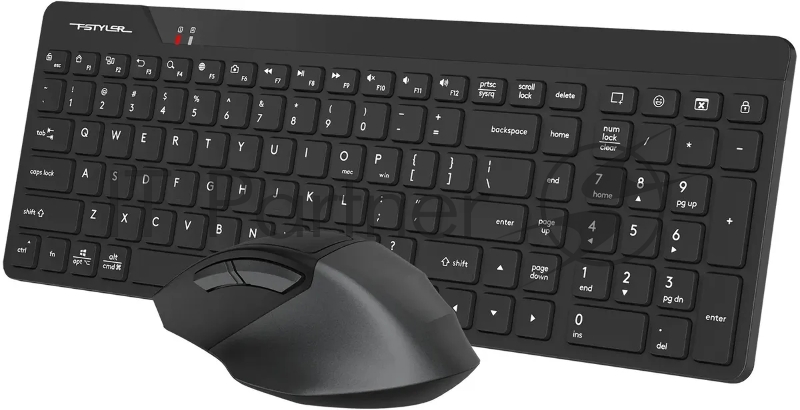 Клавиатура + мышь A4Tech Fstyler FG2400 Air2 клав:черный мышь:черный USB беспроводная slim (FG2400 AIR2 BLACK)