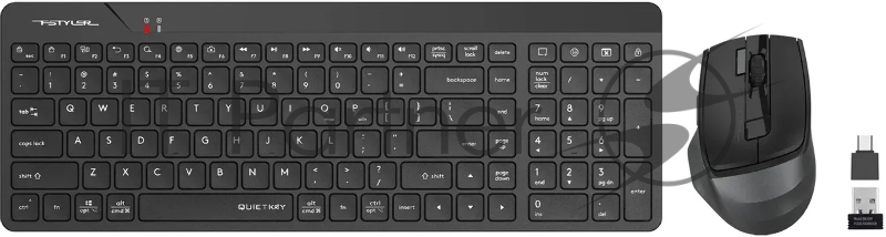 Клавиатура + мышь A4Tech Fstyler FG2400 Air2 клав:черный мышь:черный USB беспроводная slim (FG2400 AIR2 BLACK)