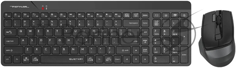 Клавиатура + мышь A4Tech Fstyler FG2400 Air2 клав:черный мышь:черный USB беспроводная slim (FG2400 AIR2 BLACK)