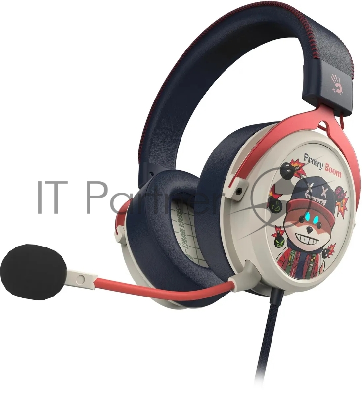 Наушники с микрофоном A4Tech Bloody M595 Proxy Boom бежевый/черный 2.3м мониторные USB оголовье (M595)