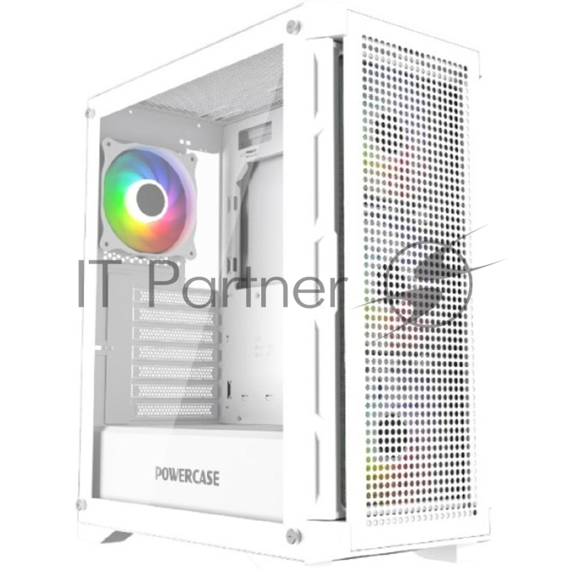 Корпус Powercase Ultimate White, Tempered Glass, 4x 120mm ARGB fans, ARGB HUB, белый, ATX (CUW-A4)