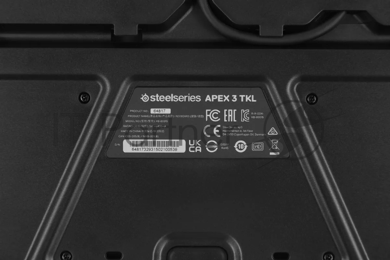 Клавиатура Steelseries Apex 3 TKL RU черный USB for gamer LED (64817)