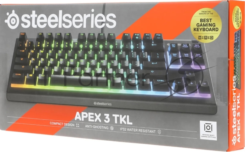 Клавиатура Steelseries Apex 3 TKL RU черный USB for gamer LED (64817)