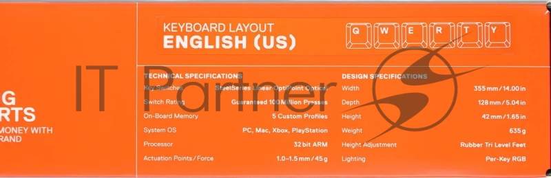 Клавиатура Steelseries Apex 9 TKL механическая черный USB Multimedia for gamer LED (подставка для запястий) (64847)